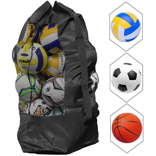 Sac à Balles Filet Portable - Pour Basketball, Football, Volleyball - Léger 120g - Accroche Sac à Dos