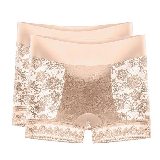Lot De 3 Shorts Sous-vêtements Pour Femme – Anti-transparence, élastiques, Couleurs Noir, Blanc Et Peau
