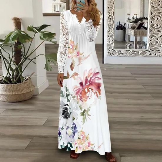 Robe Cocktail Salon Studio, Crème, Dentelle, Doublée, Taille M, Manches Courtes