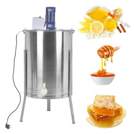 Extracteur de miel électrique 4 cadres en acier inoxydable