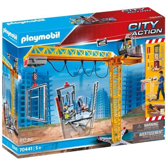 PLAYMOBIL - 70441 - City Action La Construction - Grue radio-commandée