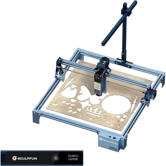 SCULPFUN S9 5,5 W Gravure laser avec caméra SCULPFUN CAM500 Lightburn