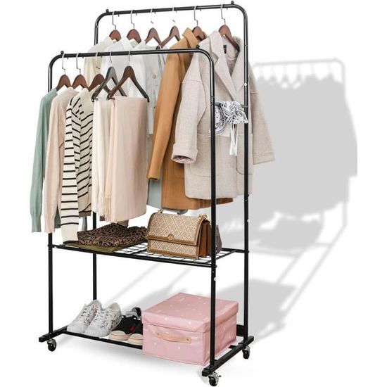WOLTU Lot De 2 Penderies à Vêtement,Portant à Vêtements Porte-Manteau