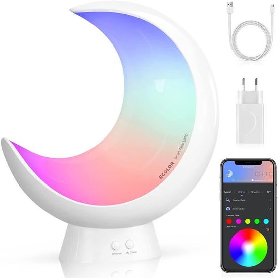Lampe De Chevet LED Enfant Fulasofia - Changement De Couleur, Minuterie, Réveil, Tactile, Rechargeable USB