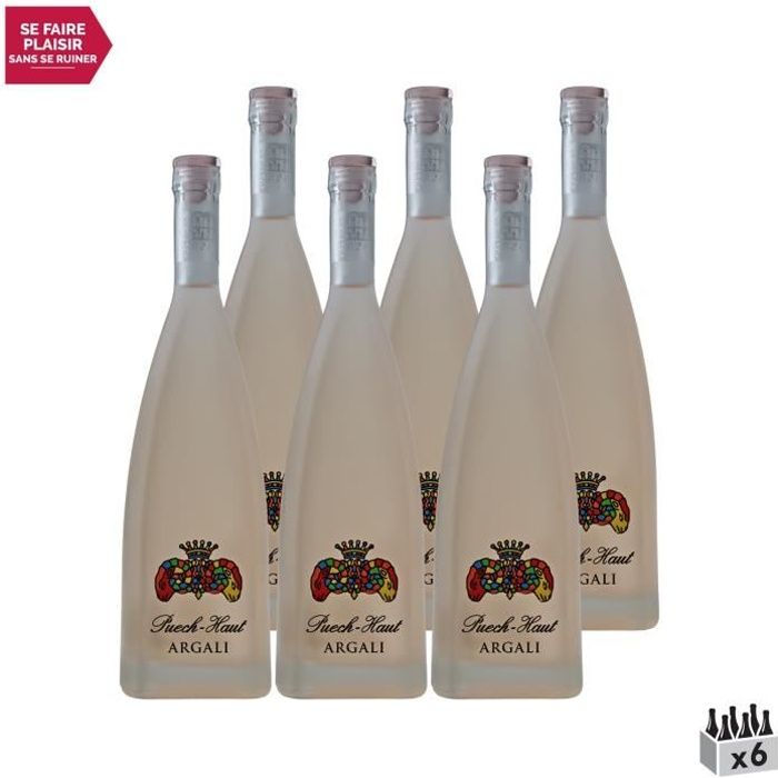 Puech-Haut Argali Rosé 2020 - Lot de 6x75cl - Château Puech Haut - Vin Rosé du Languedoc - Roussillon - Appellation IGP Pays d'Oc