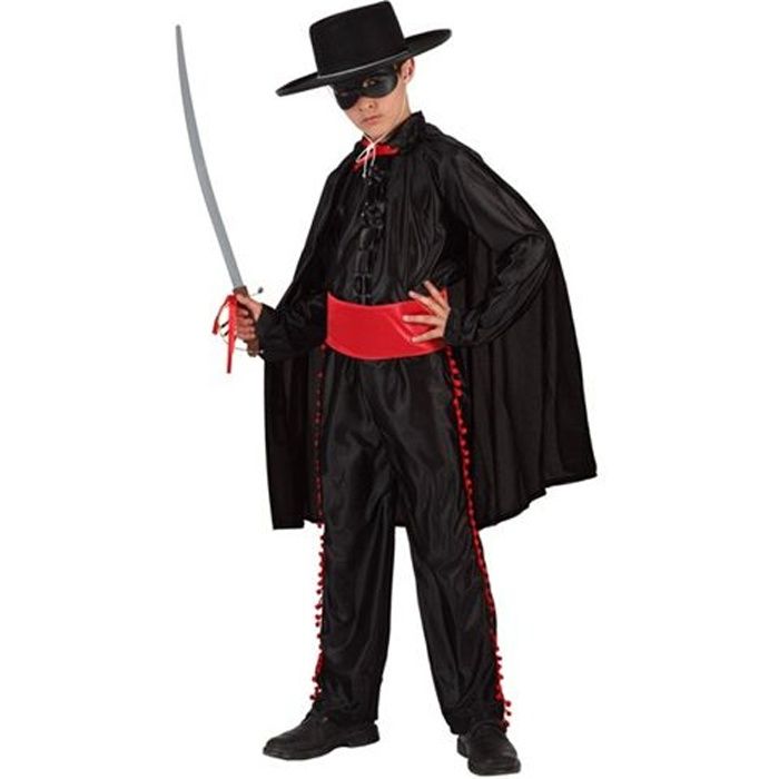 Déguisement Héros Masqué Chemise Noire 5-6 ans