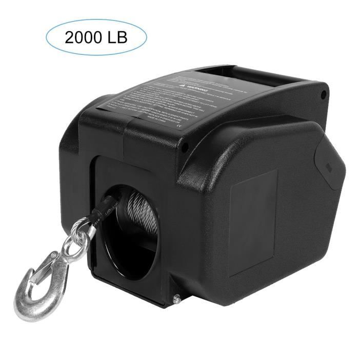 Treuil Électrique, Treuil de Remorque Treuil avec Télécommande Treuil à Poulie avec Arrêt Automatique pour Bateau Marine, Capac