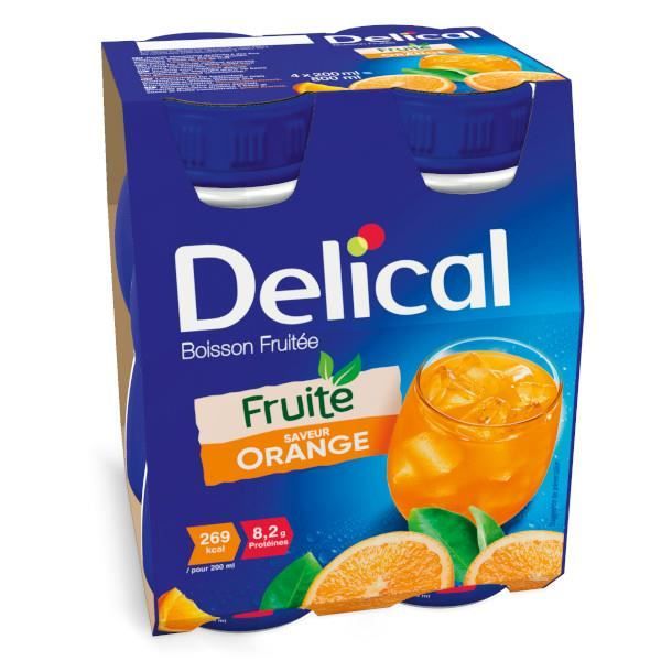 Delical Boisson Fruitée Orange Lot de 4 x 200ml