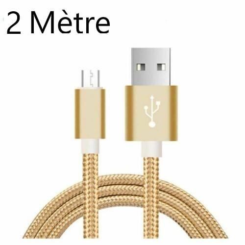 CÂBLE POUR SAMSUNG A10 S6 S7 J4 Plus J5 J6 J7 A6 MICRO USB Chargeur Rapide Couleur Or 2 M