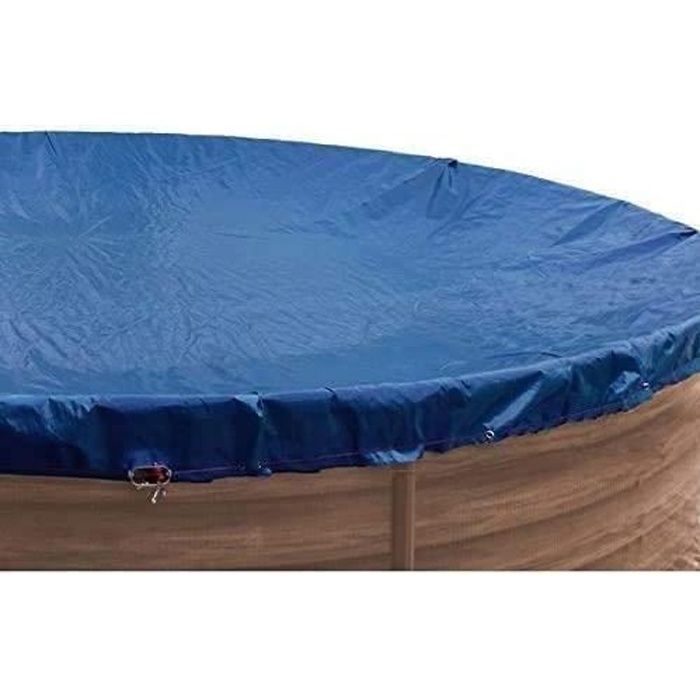 Bâche Premium bleu / noir pour piscine ronde avec 200g / m² 4,5 - 4,6 m - couverture de piscine