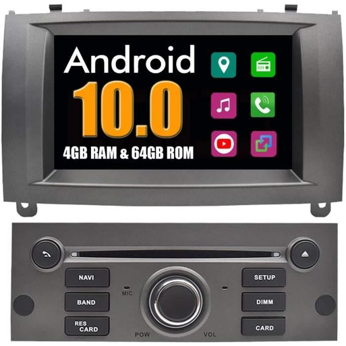 Accessoires pour lecteurs multimédia RoverOne Système Android Autoradio pour Peugeot 407 2004-2010 avec Multimédia DVD R 865