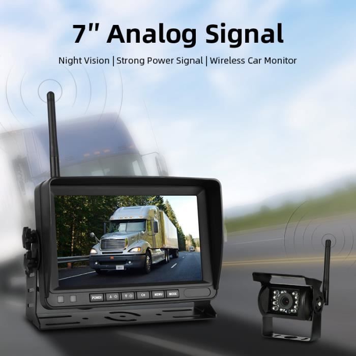 7 pouces caméra de recul sans fil caméra de recul caméra de voiture caméra de recul Vision nocturne support en forme de U 12V-24V