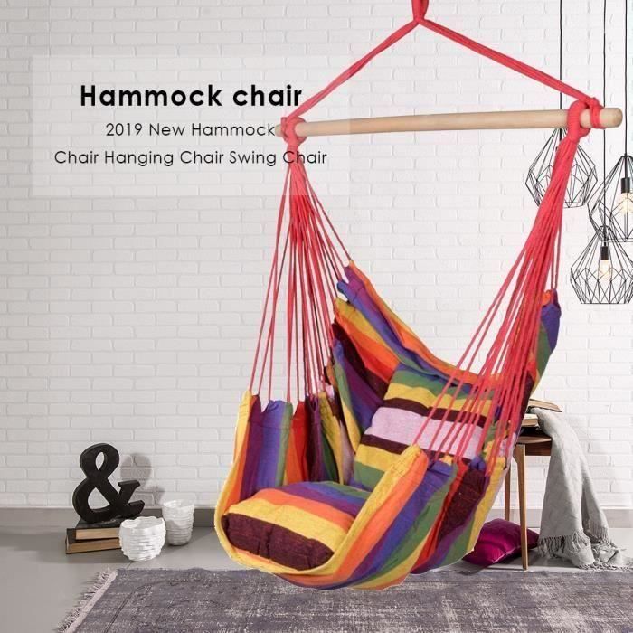 Hamac - balançoire chaise balançoire w - 2 oreillers pour jardin Go50246