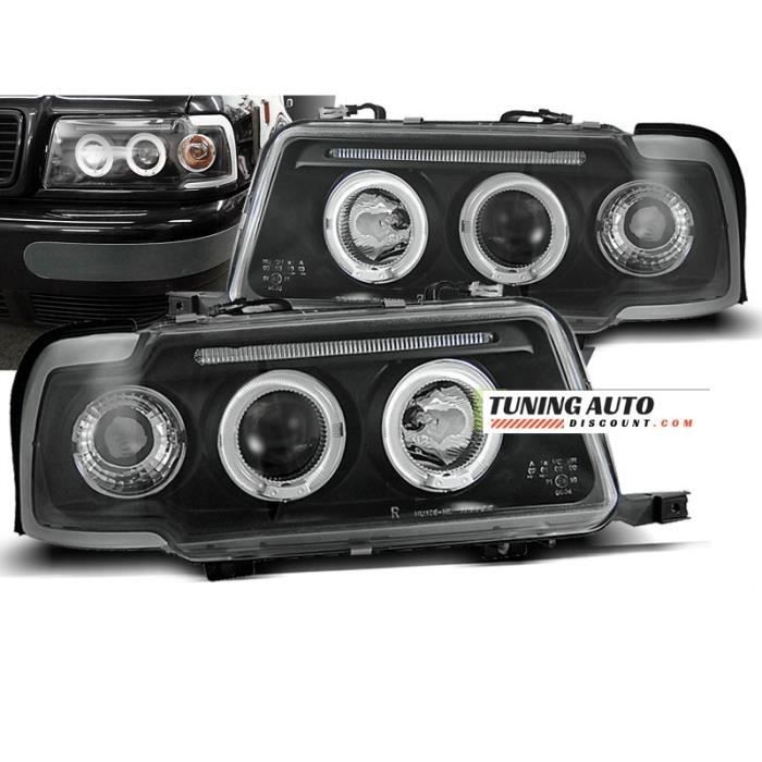 Phares avant Audi 80, b4 09.91-04.96 angel eyes noir