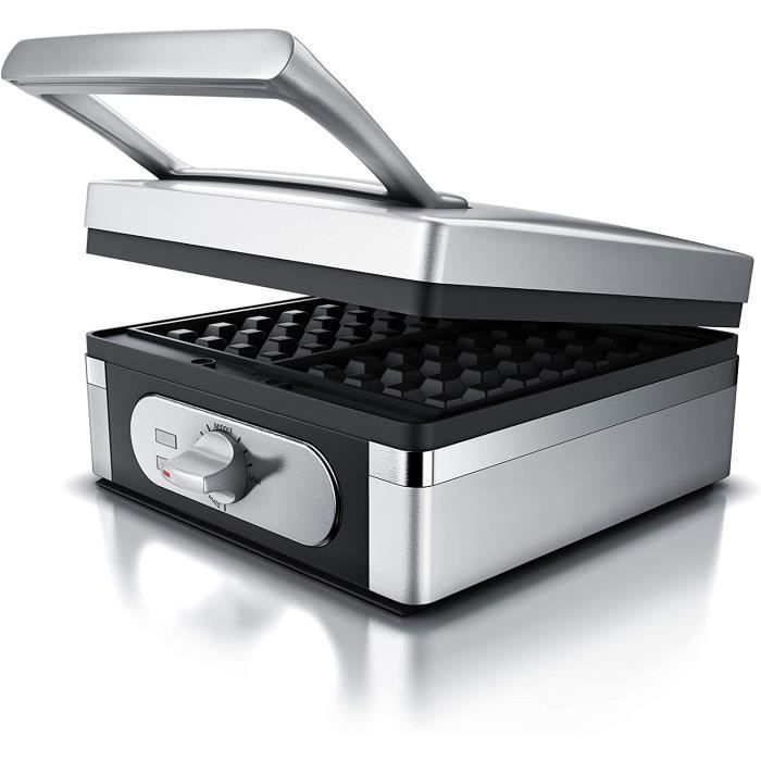 Arendo - Machine à gaufres - Gaufrier 1400W - Waffle maker - Plaques antiadhésives sans BPA ni PFOA - 2 gaufres 8,5 x