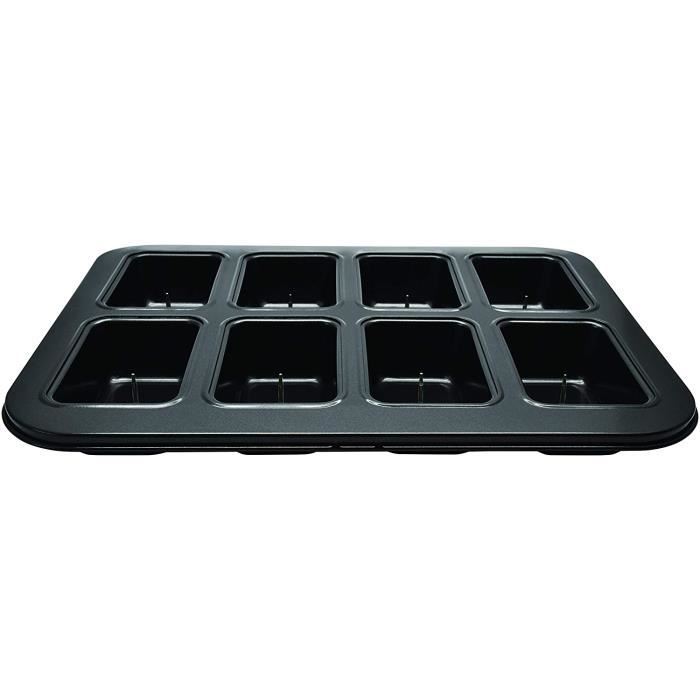 CAKE r 687205 Plaque de 8 mini cakes coeligur fondant moule pour 8 fondants rectangles Acier au carbone Noir 35 x 27 x 4 cm61