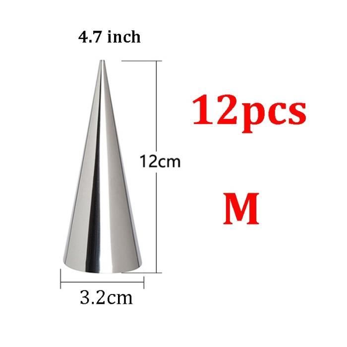 Moule à gateaux,Moule à gâteaux en spirale Cônes de cuisson en acier inoxydable, corne de pâtisserie, moule - Type 12pcs Conical M