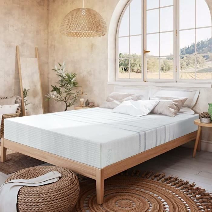 BedStory Matelas Mémoire de Forme 140x190x18cm, Améliore Sommeil et Antiacarien, Matelas avec Latex, Multiple Couches Indépedantes