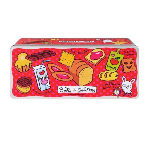 Grande Boîte à Goûters L'HEURE en Métal de Rangement Conservation pour Cuisine Gâteaux Biscuits Valérie Nylin DLP Derrière La Porte