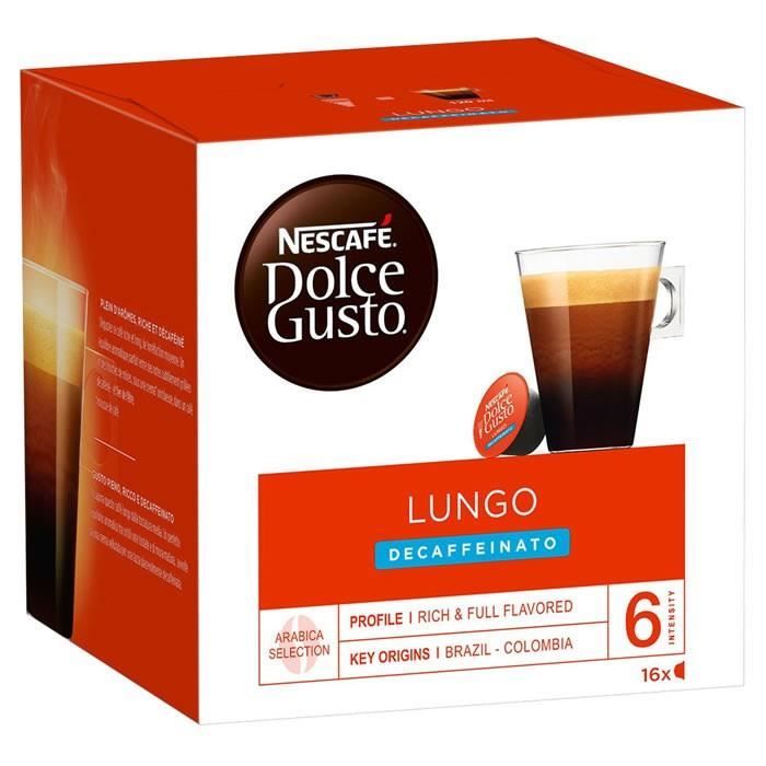 LOT DE 2 - Dolce Gusto - Lungo décaffeinato 16 capsules