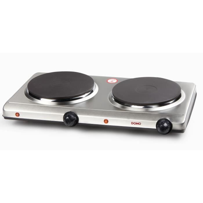 Double plaque de cuisson DOMO - diamètre 18 cm - 2 x 1500W DO311KP