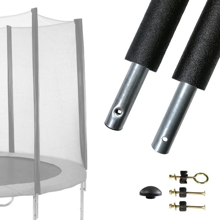 Poteau de filet de sécurité Ø25mm universel (fixation réglable) pour trampolines de jardin toutes marques longueur totale 208.5cm