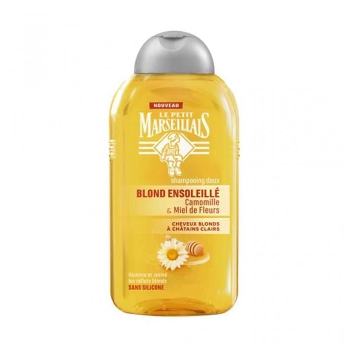 Le Petit Marseillais Shampooing Doux Blond Ensoleillé Camomille & Miel de Fleurs 250ml (lot de 4)