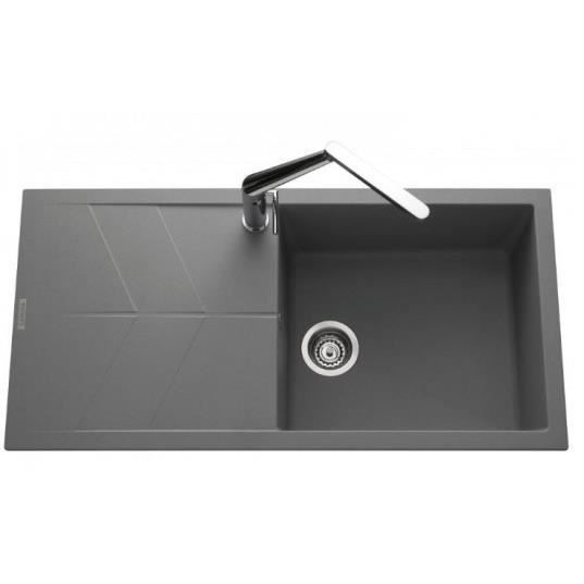 Evier granit Luxgranit Electro 1 cuve + 1 égouttoir croma EV80011MN2022