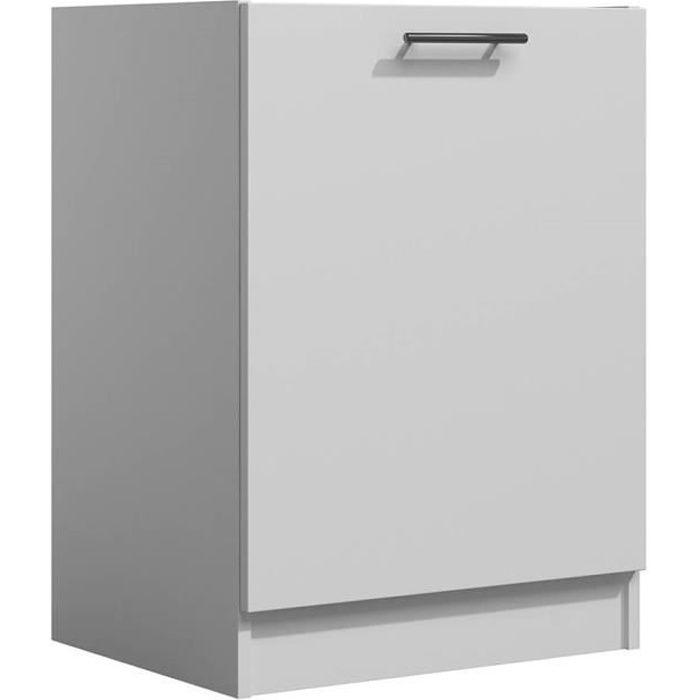 LILA - Meuble de cuisine bas 60 cm 1 porte blanc