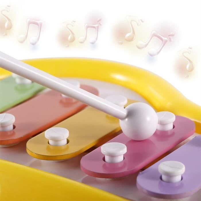 Bébé Enfants Puzzle Jouet Piano avec Deux Bâtons jaune