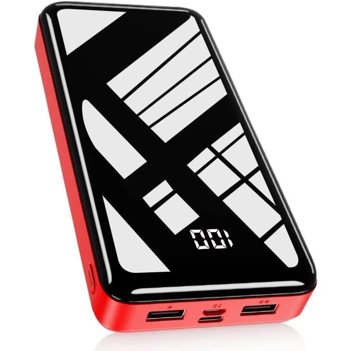 Bextoo Batterie Externe Powerbank 30000mAh Model PC3 Rouge 5V2.1A pour Téléphone Portable et Autres