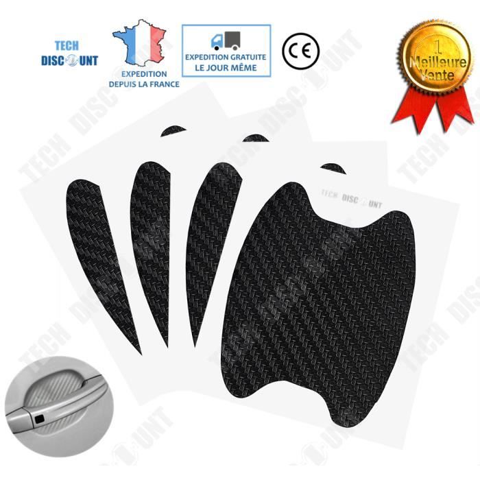 TD® Autocollant voiture poignée sport famille porte fibre de carbone auto film protection antidérapant peinture décoration résistant