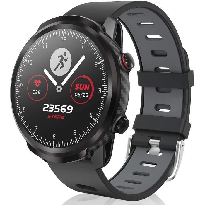Montre Connectée Femmes Homme Montre Sport Avec IP67 étanche avec Moniteur de fréquence Cardiaque podomètre Pour Android iOS-Gris