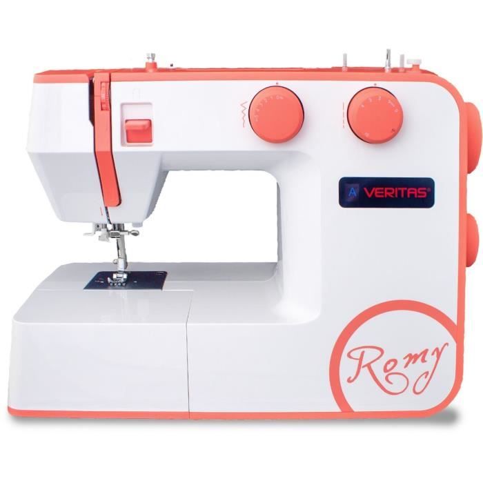 VERITAS ROMY - Machine à coudre 34 programmes - Boutonnière automatique 1 étape - Molettes -Soft touch- - Vitesse (RPM): 750+/-50