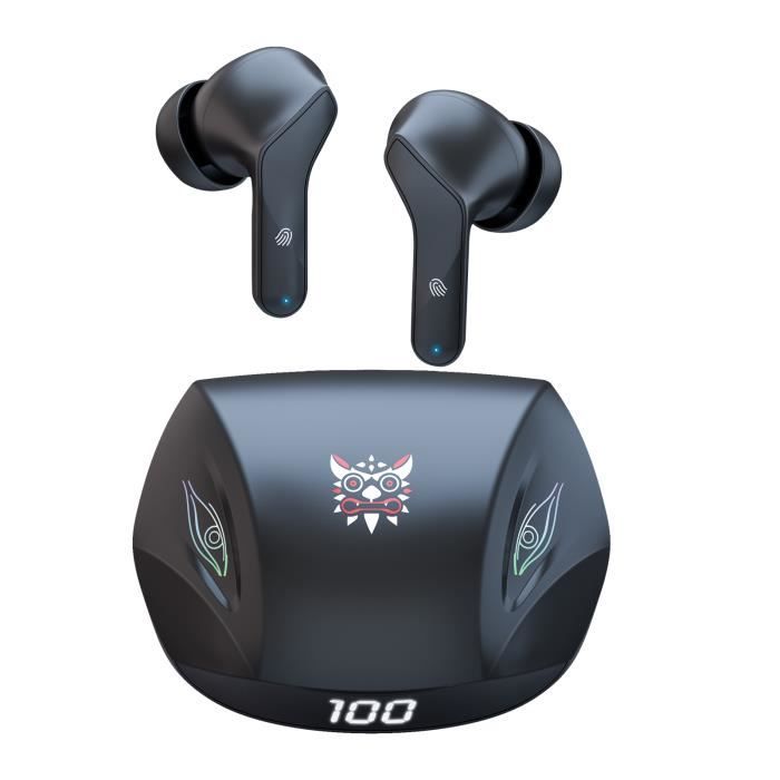 Écouteur sans Fil Écouteur Bluetooth 5.1 Stéréo Oreillette avec réduction de Bruit de sport -Noir