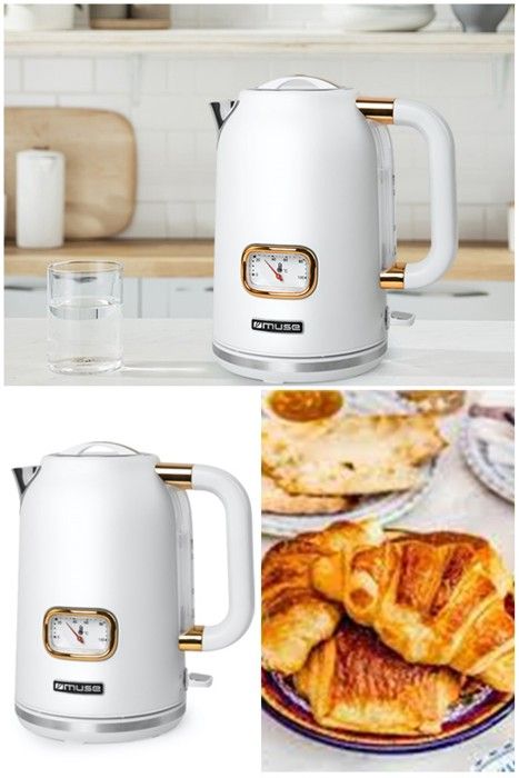 BOUILLOIRE RETRO VINTAGE SANS FIL ET DORE - vue 3