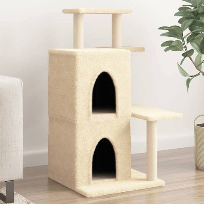 Comparer les prix de vidaXL Arbre à chat avec griffoirs en sisal crème 97 cm