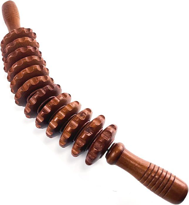 Rouleau De Massage En Bois Anti-cellulite Kubik 40 Cm Masseur - France