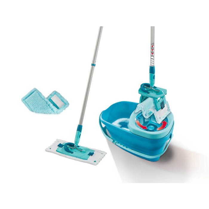 Seau Essoreur 10L Rotatif Easy Mop Kibros LAVROTA Avec Balai Microfibre Et Manche Télescopique