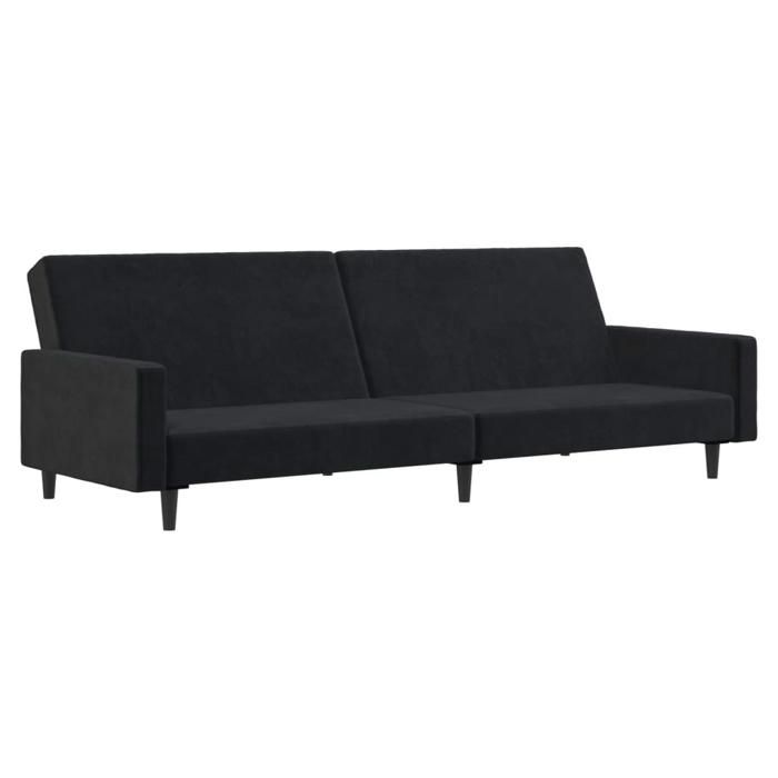 BEAU Canapé-lit 2 places noir velours SS0000257585