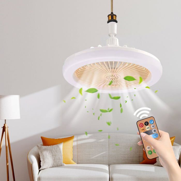 Ventilateur de plafond LED avec lumièresventilateur de plafond avec télécommande plafonnier LED à intensité variable Jaune