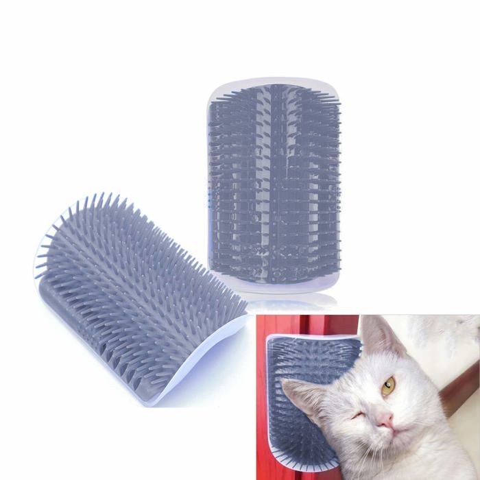 Comparer les prix de Lot de 2 peignes de massage pour chat, brosse de toilettage pour coin mural, gris