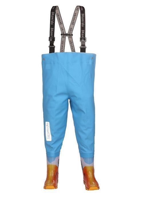 3Kamido Enfant Cuissardes de pêche - Enfants Waders Bottes de pêche - bleu