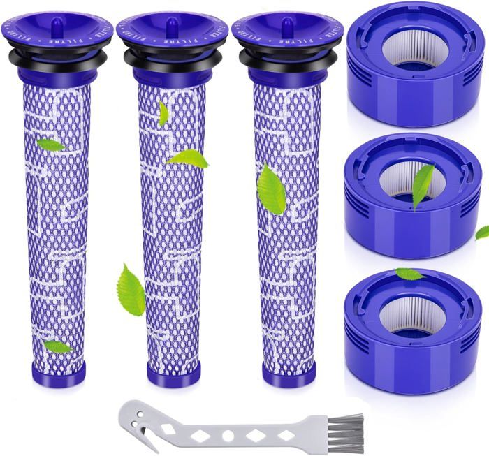 Lntyq Filtre Pour Dyson,Filtres De Rechange Aspirateur Pour Dyson V8 V7 Absolute Animal Motorhead3 Post Filtres Hepa 3 Pre Filtresremplace Les Pieces 965661 01 Et 967478 01 85890373
