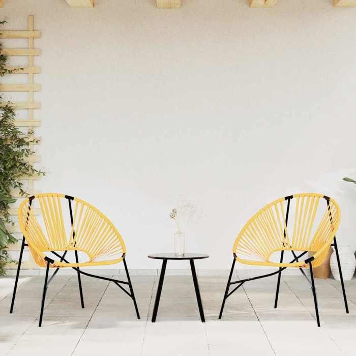 SWEETY Chaise œuf de jardin noir et jaune résine tressée - anticorrosion - 6.15kg CJ1098