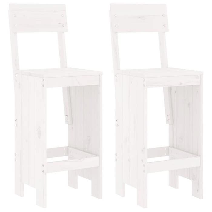 (SOLDES JUILLET)Tabourets de bar - UU - Chaise dîlot - lot de 2 blanc 40x485x1155cm bois massif pin FR1825360