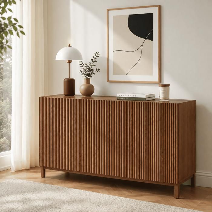 Buffet ORCA effet noyer 3 portes 140 cm Buffet ORCA effet noyer 3 portes 140 cm