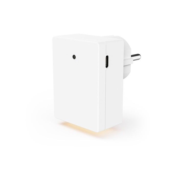 Veilleuse LED - Prise murale - Capteur crépusculaire - USB-A et USB-C - Blanc chaud