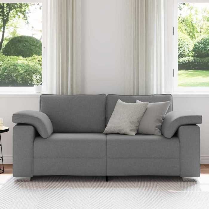 SWEETY@ Sofa salon/bureau - avec coussin - Gris foncé 180 x 77 x 82 cm tissu LL2135