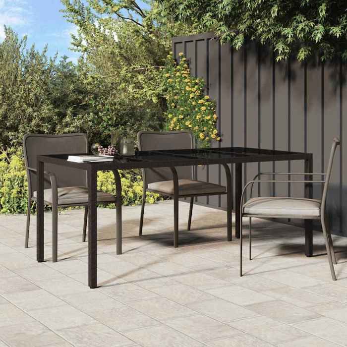 Table de jardin - vidaXL - Poly rotin - Marron - 190x90x75 cm